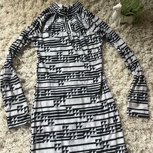 Chesley Black and White Striped Dress